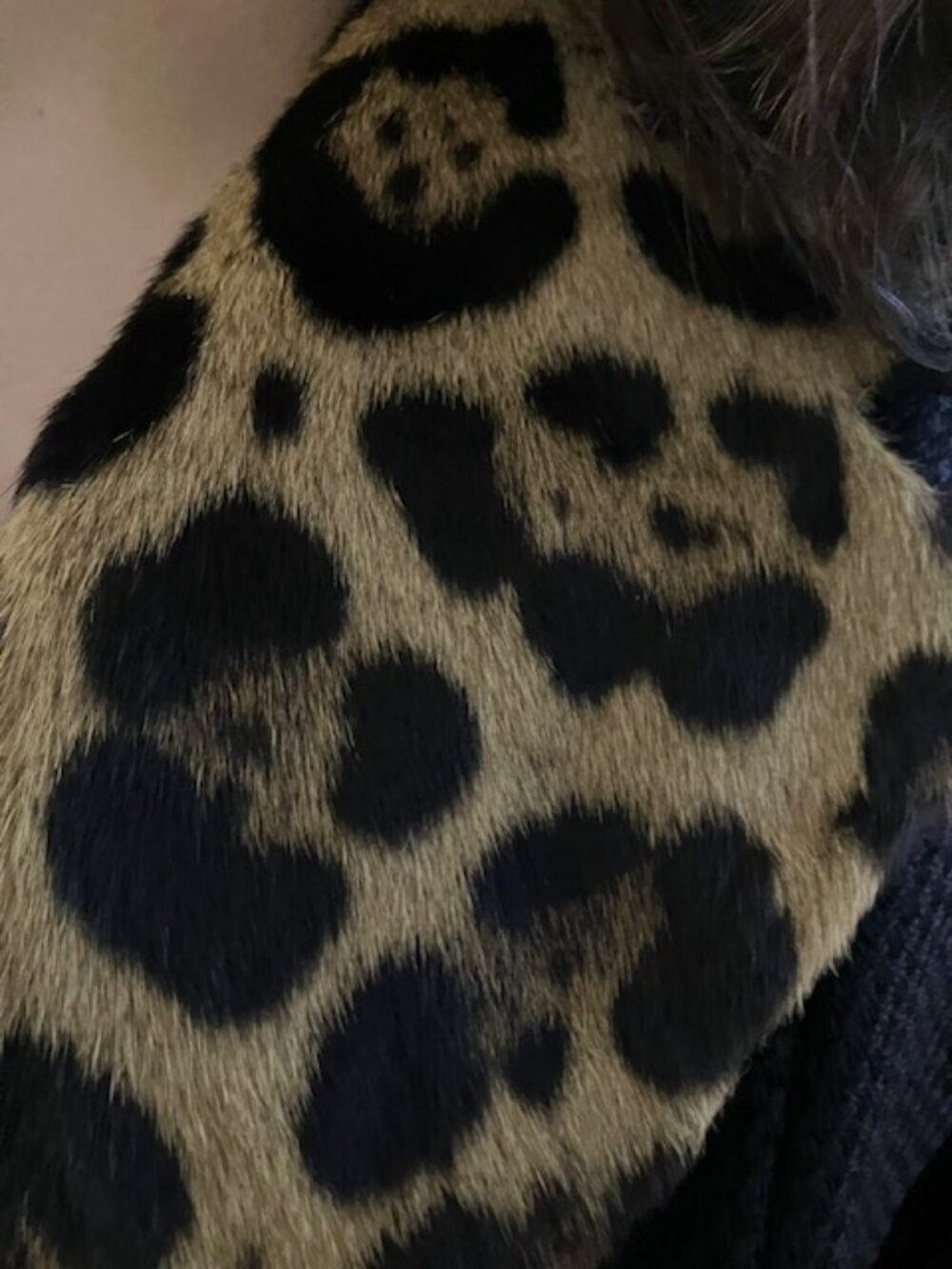 Vintage Short Cropped Leopard Collar Jacket Medium